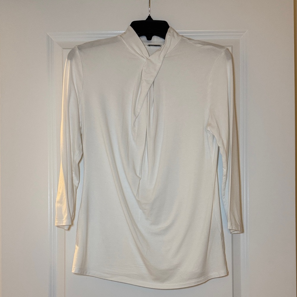 Elie Tahari Cream Draped Blouse